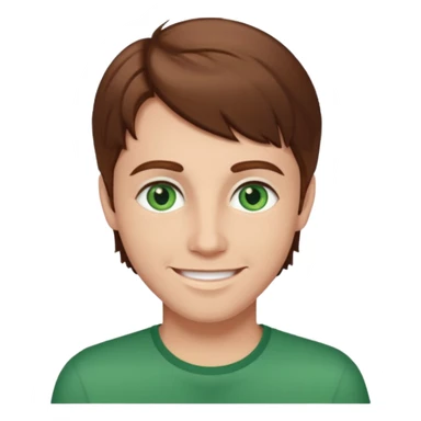Denis daily with green eyes, brown hair sticker