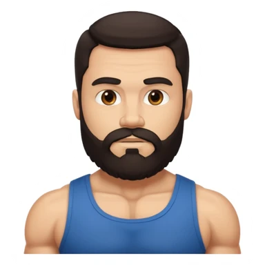 strong bearded man dark hair muscles sticker