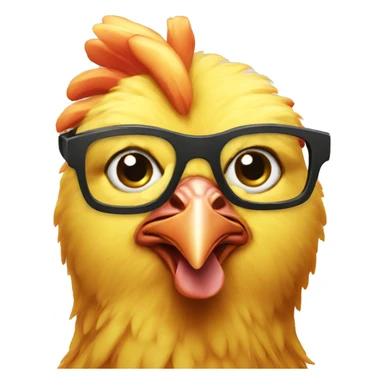 Can I have a small chicken with glasses sticker
