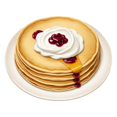 scandinavian round crepes with jam and sour cream sticker