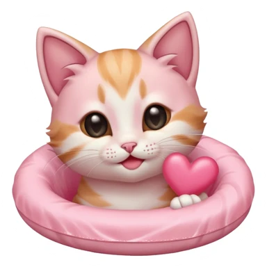 A kitten feeling a whirlpool of happiness. Blushing and feeling in love, grinning and smiling and making a kissy face. Something sweet and perfect to send to someone you love, not a familiar love something more deep and profound sticker