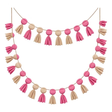 Pink and beige garland  sticker