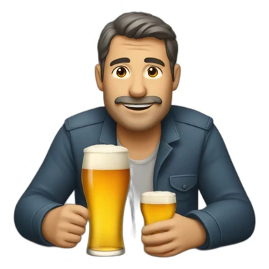 Un homme qui boit une bière  sticker