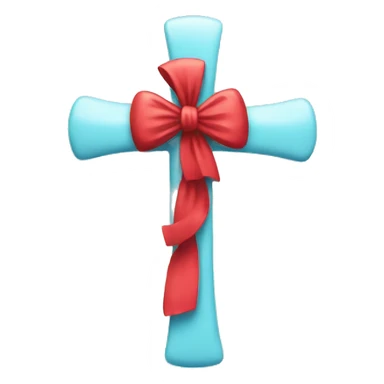 Cross with bow sticker