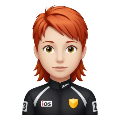 red haired racer with black outfit sticker
