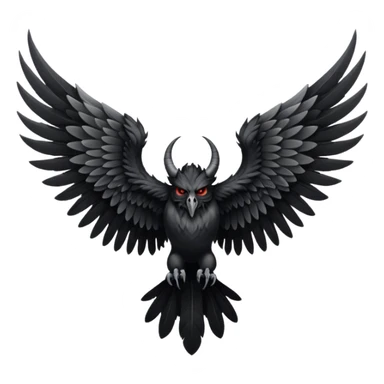 black and white wings demon not human sticker