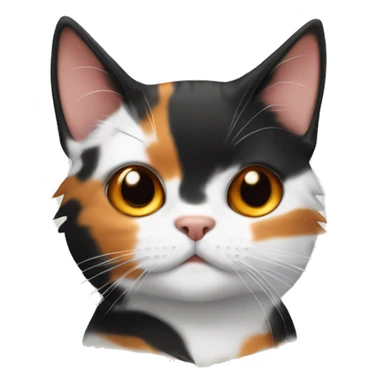 calico striped cat black orange and white sticker