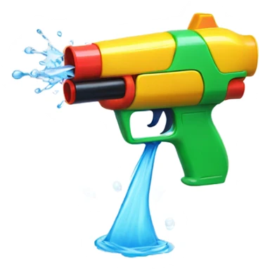 watergun towards a emoji's head and is suishing the camera sticker
