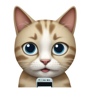Cat with phone sticker