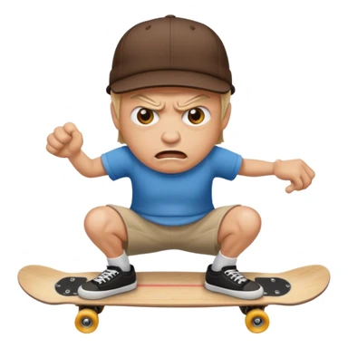 Angry dad with backwards hat and skateboard emoji sticker