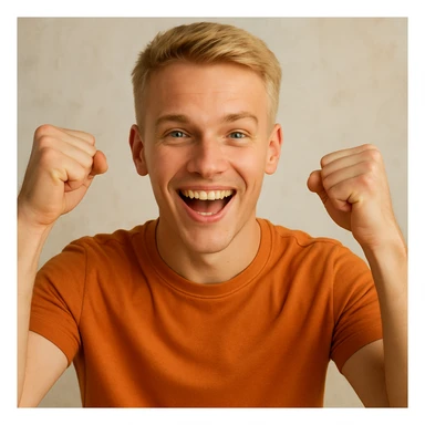 young blond man with short hair encouraging, detailed, vibrant, positive expression sticker