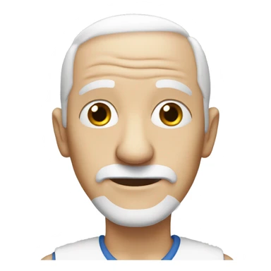 mostly bald old man with white hair and blue eyes sticker