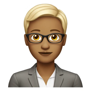 White business teacher with short hair color  sticker