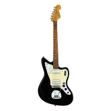 hyper realistic all black fender jaguar guitar with single coils pickup sticker