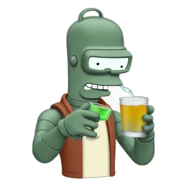 FUturama Bender drinking  sticker