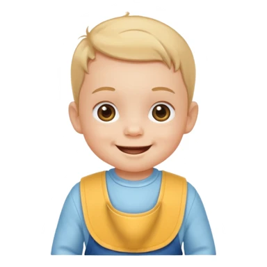 baby with bib sticker