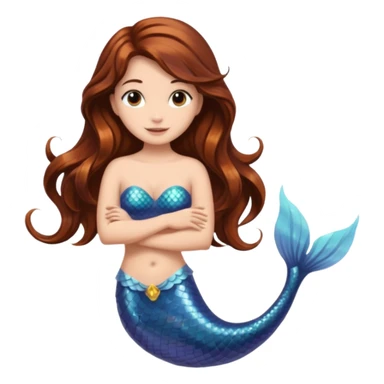 Brown hair mermaid sticker