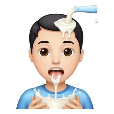 milk coming out mouth sticker