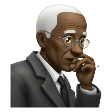 Old black bald man smoking sticker