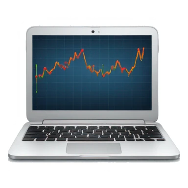 laptop with stock chart  sticker