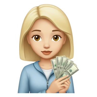Girl with money  sticker