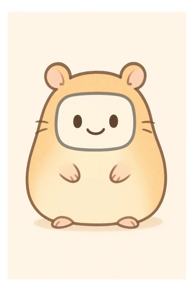 cute cartoon style hamster with your face, body is a potato sticker