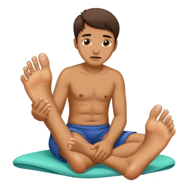 Freaky emoji smelling feet sticker