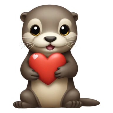 Otter holding heart sticker