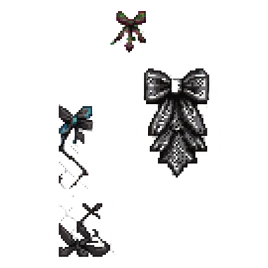 gothic style bow, black lace, dark elegant, subtle skull or cross motif, moody atmosphere sticker