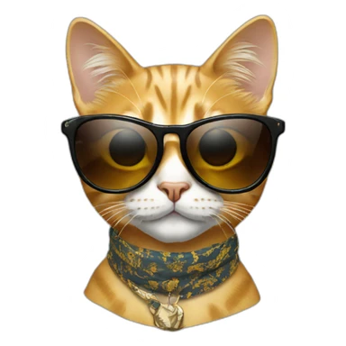 fashion cat with designer sunglasses on sticker
