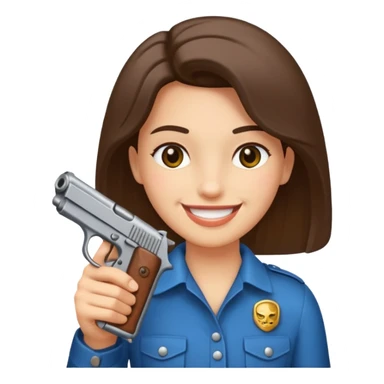 Este emoji 😂 de risa con una pistola en la mano sticker