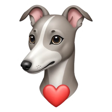 brindle grey whippet hearts sticker