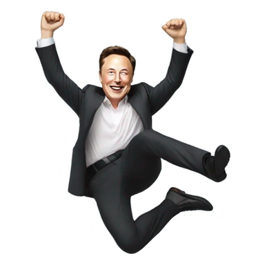 Elon musk backflipping  sticker