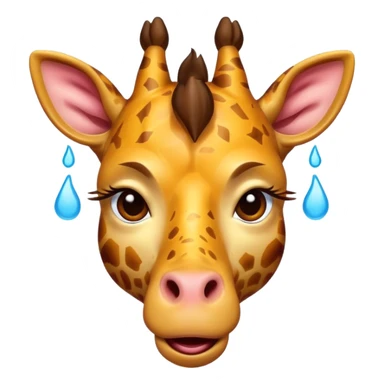 frustrated cartoon giraffe emoji facepalming with one hoof, exaggerated expression with eyes closed, visible sweat drops, comically annoyed mouth shape, thick outlines, vibrant colors sticker