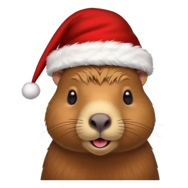 Capibara con sombrero navideño sticker