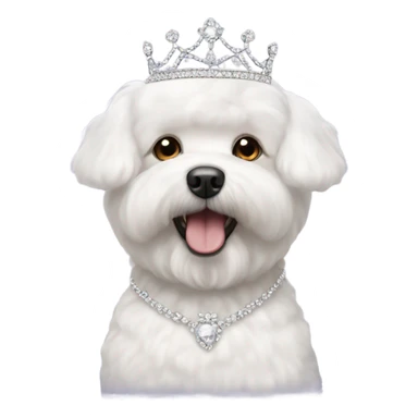 A Bichon Frise wearing a tiara  sticker
