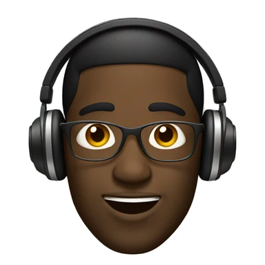 Black guy with headphones and  sticker