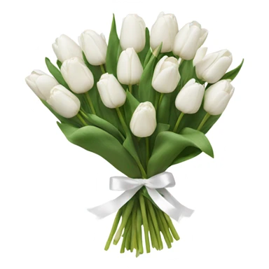 White tulips with some white roses sticker