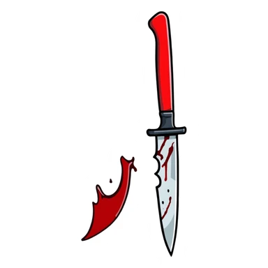 bloody knife with red blood stains sticker