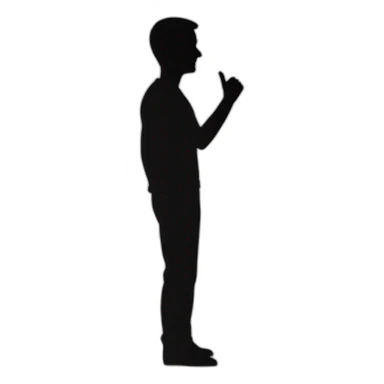 a silhouete man saying hello sticker