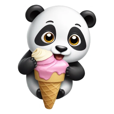 Panda eating ice cream sticker