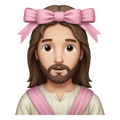 historically accurate jesus with a super pale pink bow sticker
