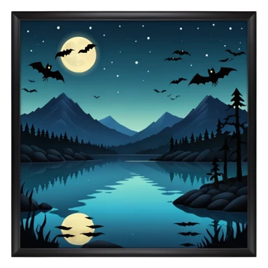 horror lake sticker