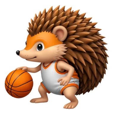 hedgehog playing basketball sticker