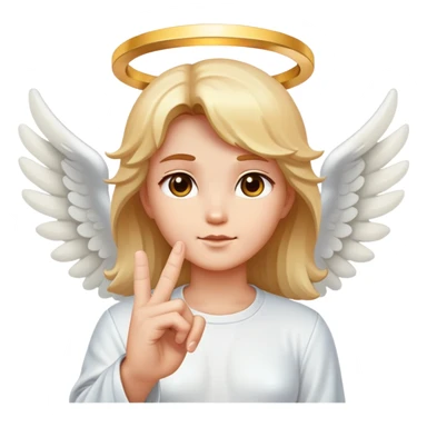 Angel with halo sticking up middle finger sticker