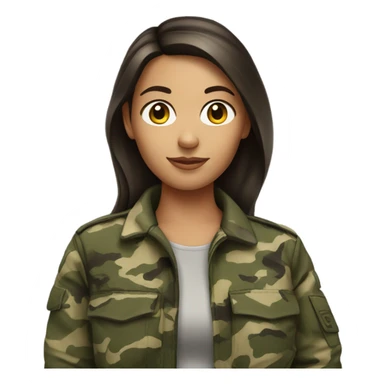 Brunette girl in camo sticker