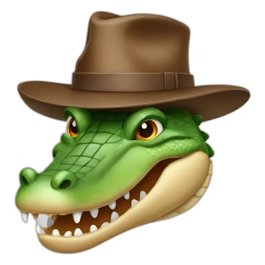 a crocodile with a brown hat sticker