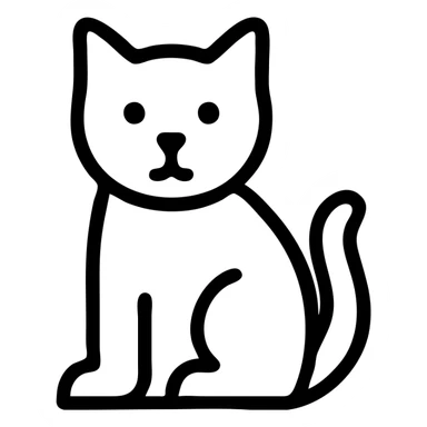 red cat, icon outline only, no fill, elegant, transparent background sticker