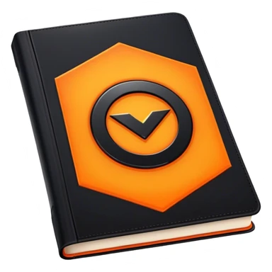 A bright orange book with a black, bold X with an edgy texture, exuding energy and pure, unapologetic confidence..orange halo aura.. unstoppable sticker