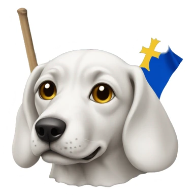 Dog wearing a Bosnian flag  sticker